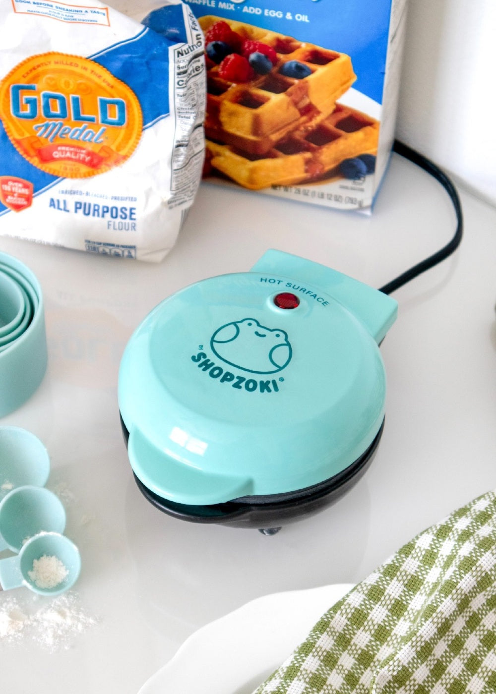 Shopzoki Ebbo Frog Waffle Maker, Non-Stick Waffle Maker, Cute Gifts