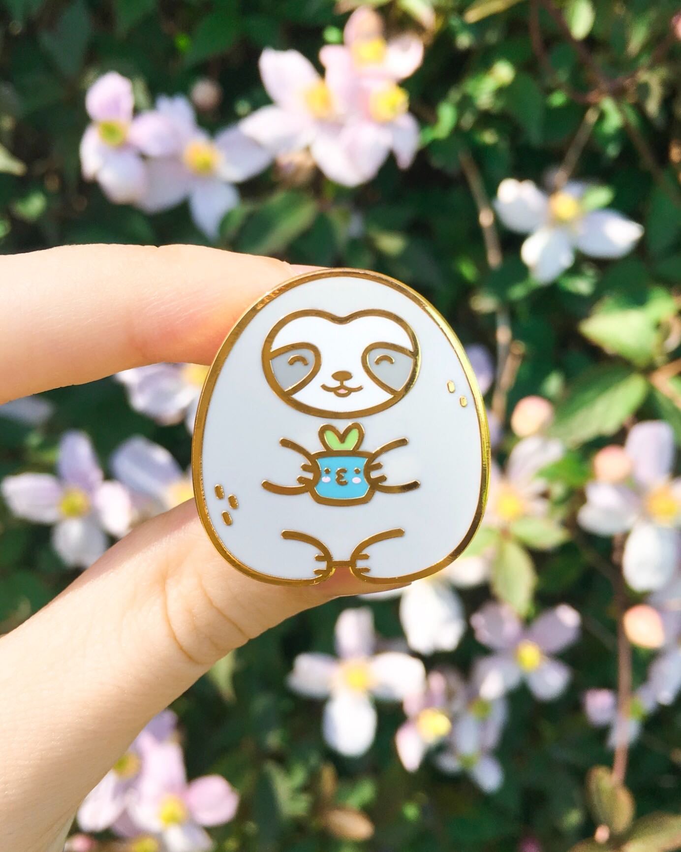 Sloth Plant Pot Pin - Shopzoki