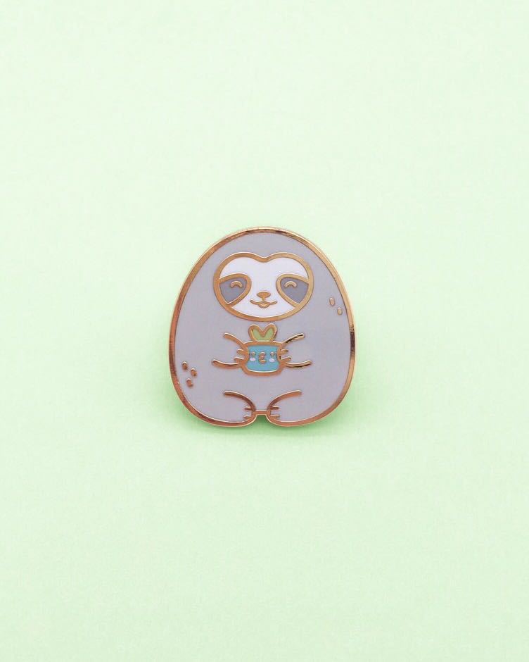 Sloth Plant Pot Pin - Shopzoki