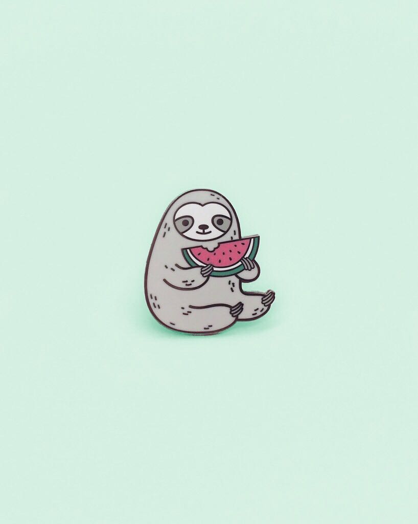 Sloth Watermelon Pin - Shopzoki