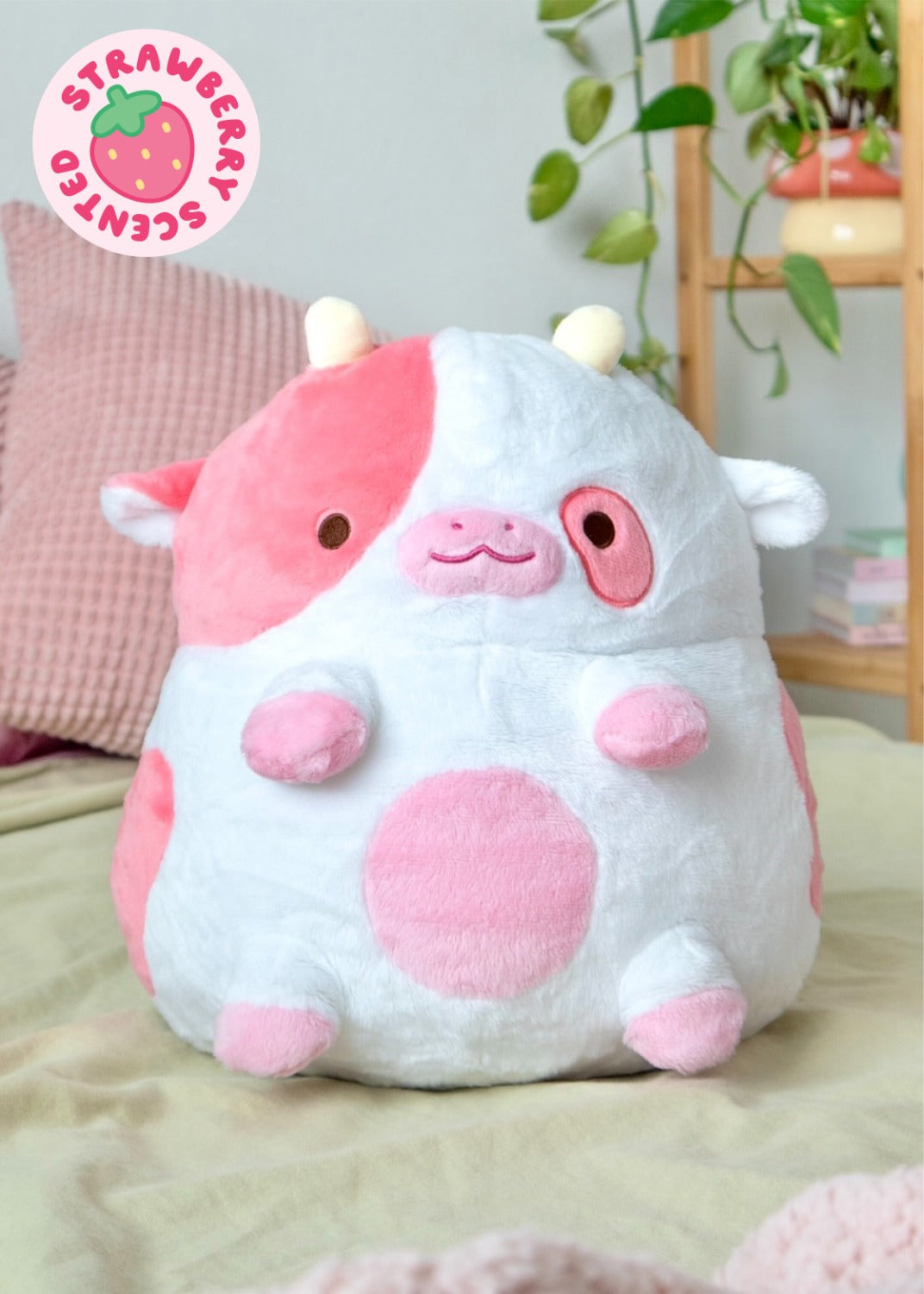Strawberry Cow Plushie Pillow Cow Stuffed Animal Toys Cute