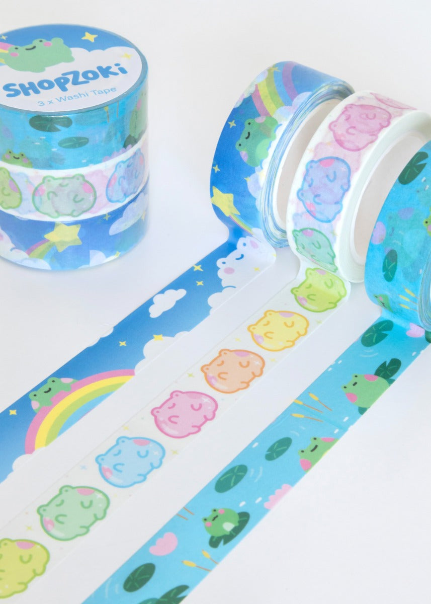 Ebbo Frog 3-Pack Washi Tape - Shopzoki