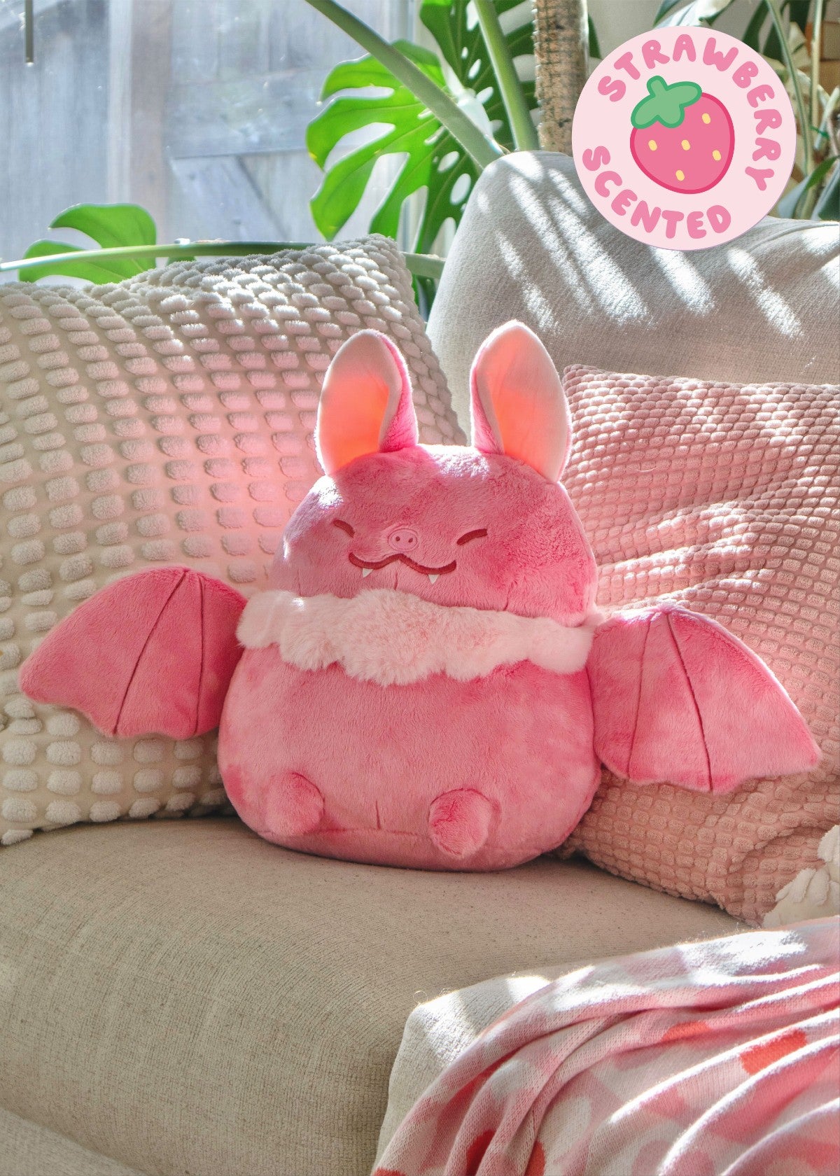 Strawberry Bat Heatable Plush