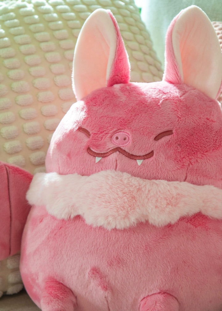 【いちごパフェ♡片折れうさぎ 】 おすわりぬい服 16cm Strawberry Bat Heatable Plush – Shopzoki