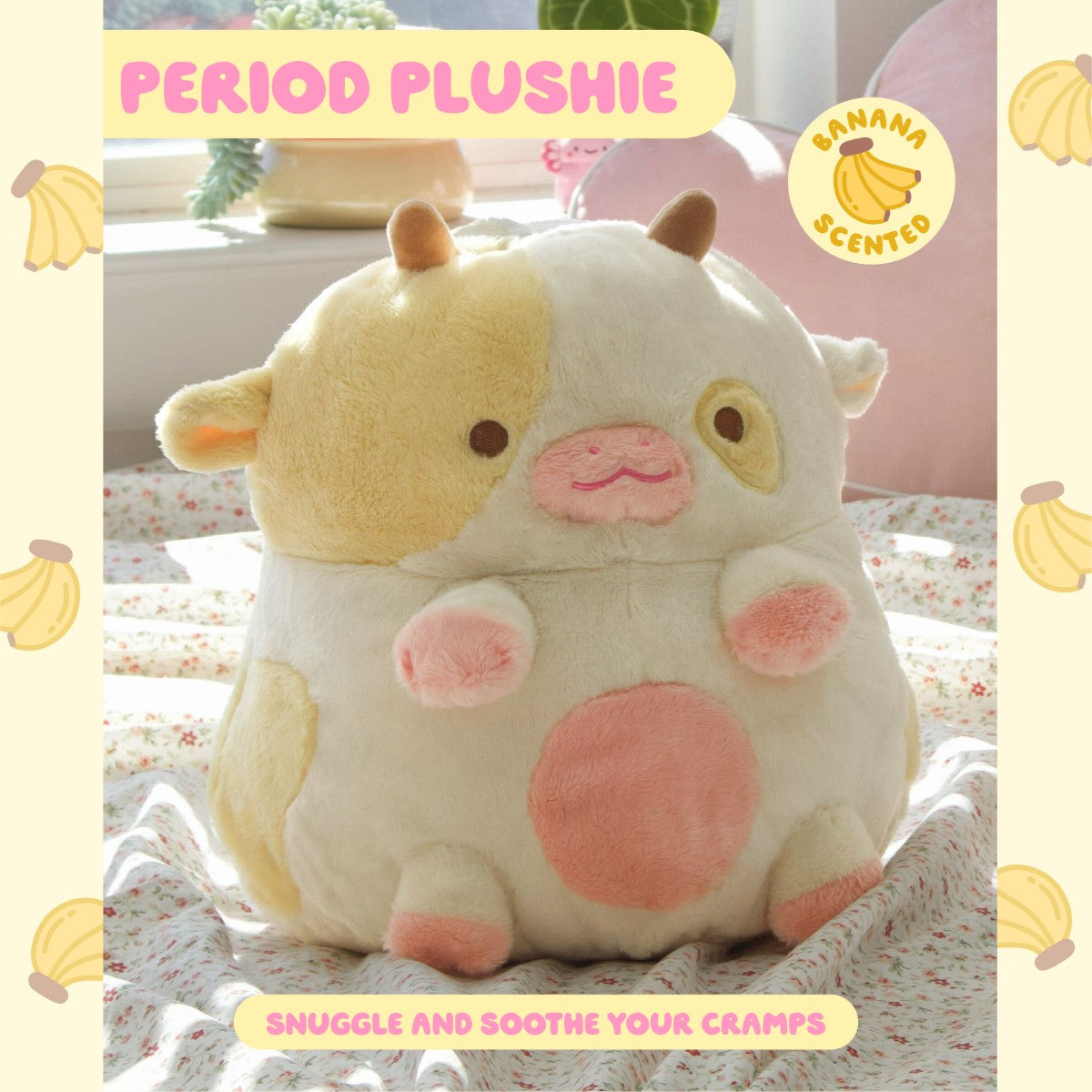 Banana Cow Heatable Plush