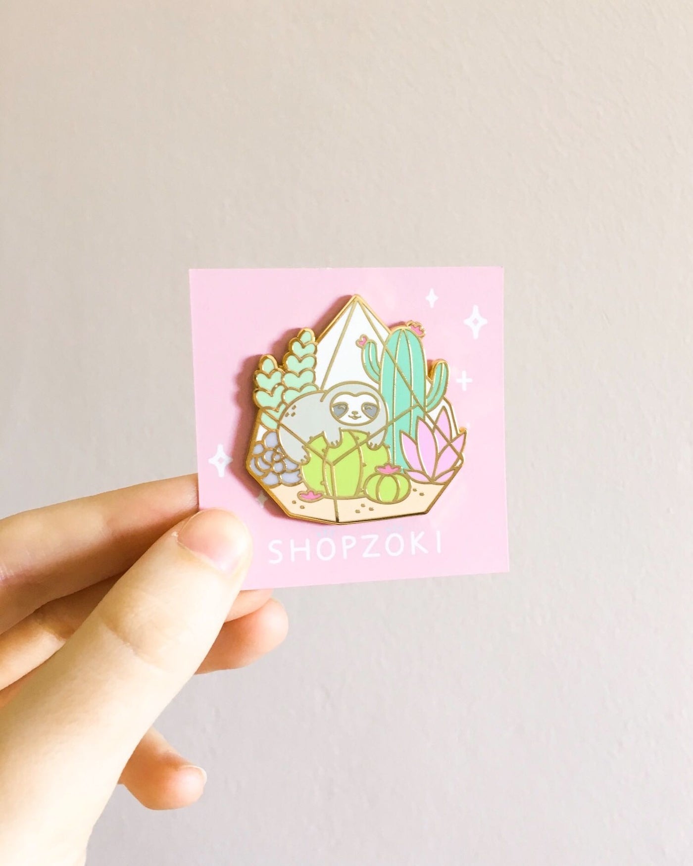 Sloth Terrarium Pin - Shopzoki